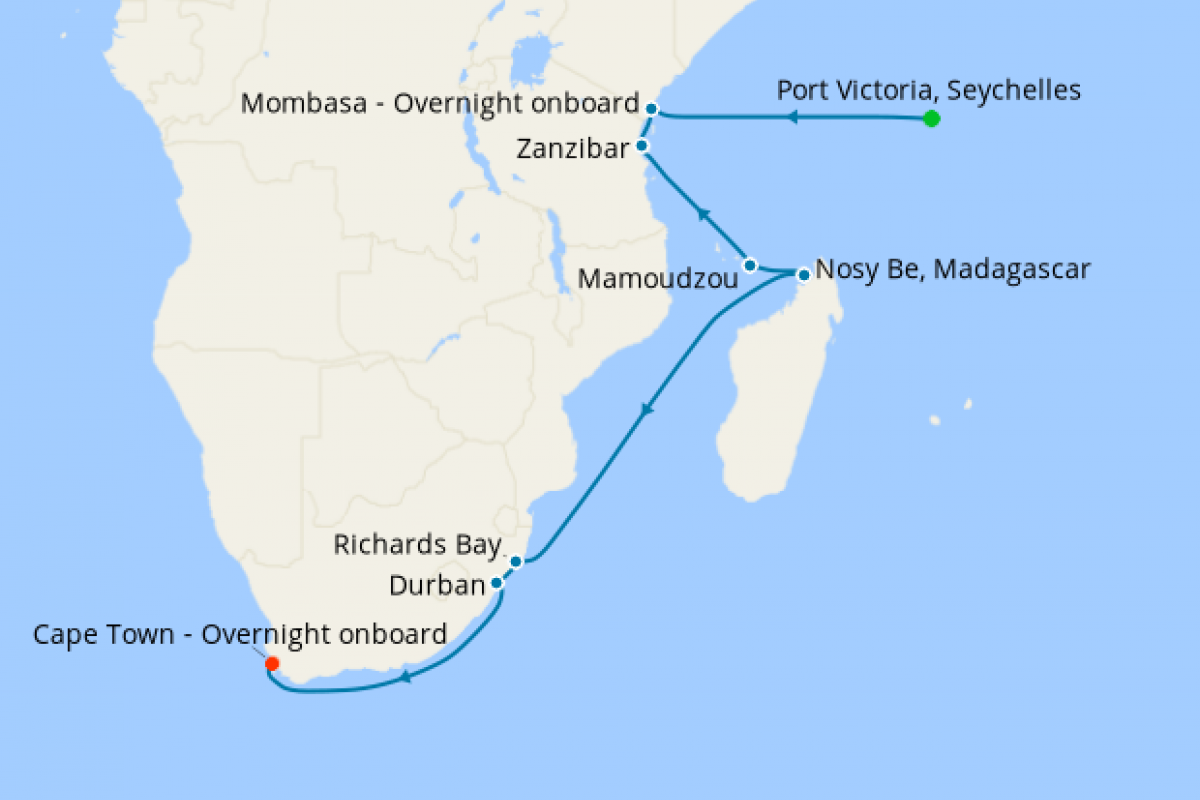 Seychelles Escape & African Coastline Explorer Cruise with Cape Town